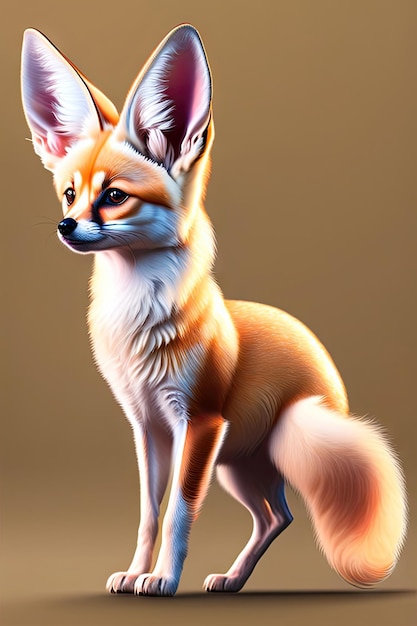 Bonito zorro Fennec aislado en aislado sobre fondo transparente PNG