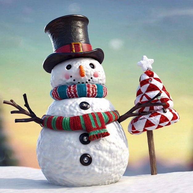 Los bonitos y alegres muñecos de nieve solteros