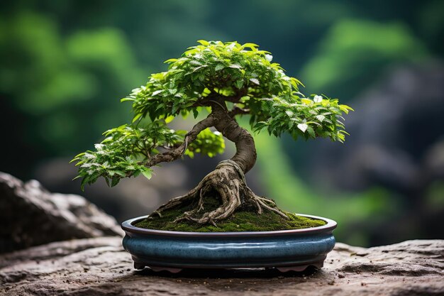 Bonsai-Baum Eine traditionelle japanische Kunstform der professionellen Werbefotografie