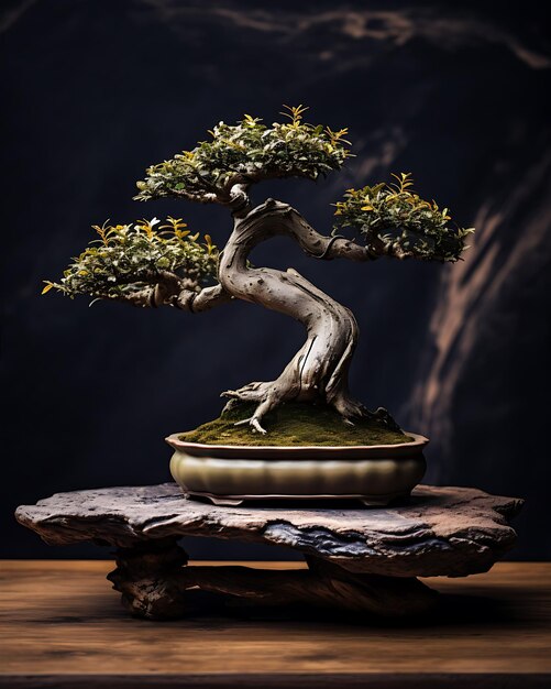 Foto bonsai elegante no deserto