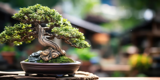 Bonsai Grace en un sutil desenfoque de fondo