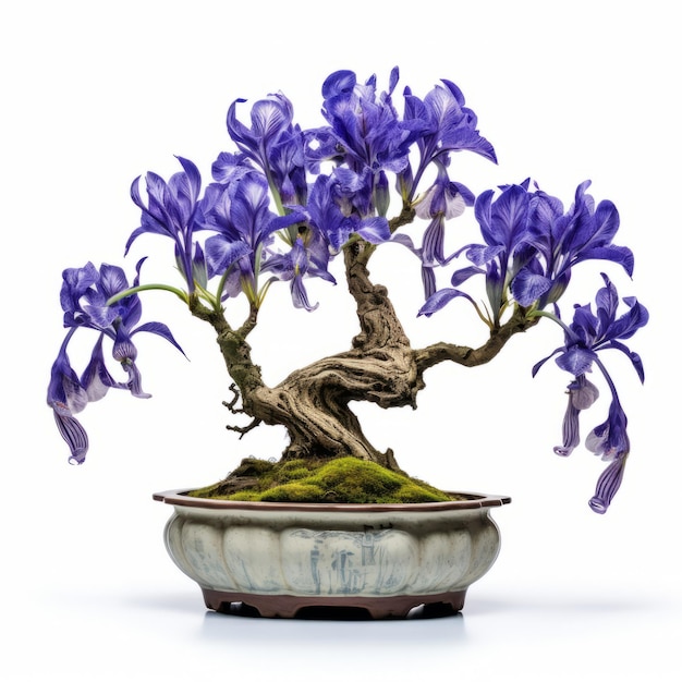 Bonsai Irises Artística Cativante No Estilo De John Wilhelm