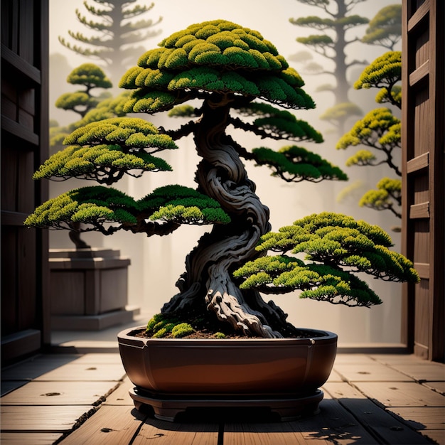 Bonsai-Makrofotografie Bildillustration