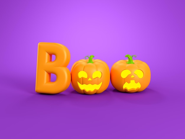 Boo personaje de calabaza en el día de Feliz Halloween Diseño para el cartel de banner de invitación de impresión de tarjeta de felicitación