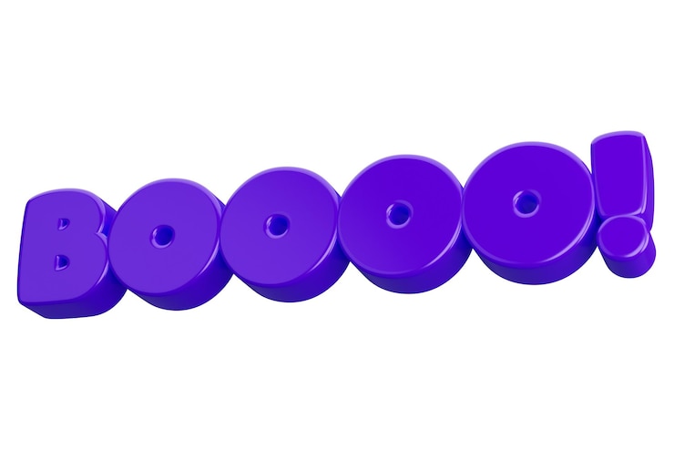 Foto boo texto de palabra 3d