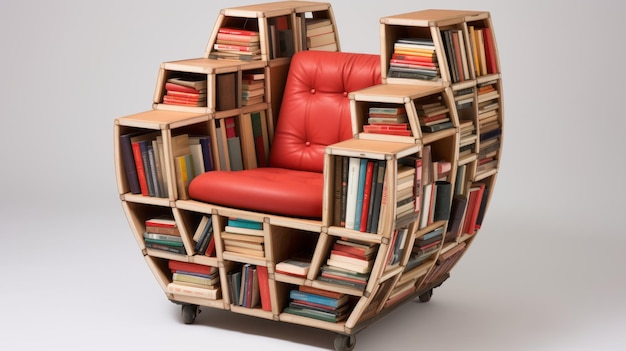 Bookcase Chair Un mueble de estilo precisionista con detalles inspirados en el grafiti