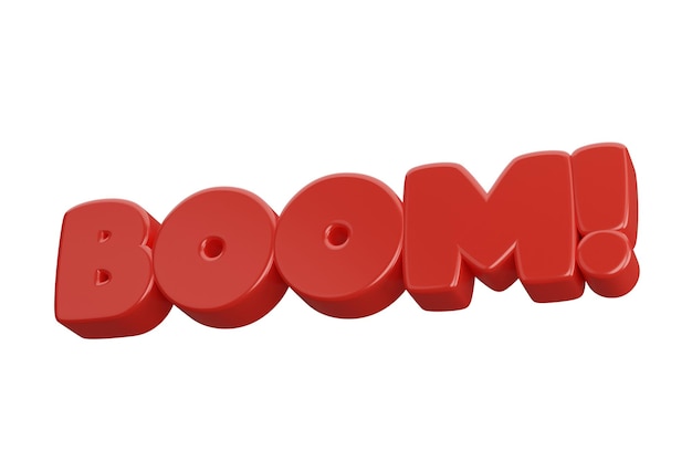 Boom 3d render texto frase inscripción