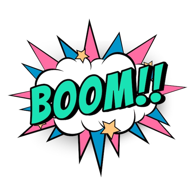 Boom-Cartoon-Effekt-Sprachblase-Designelement