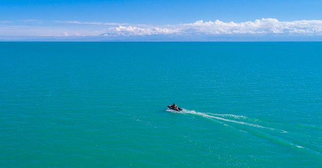 Boot auf dem See, Ansicht von oben