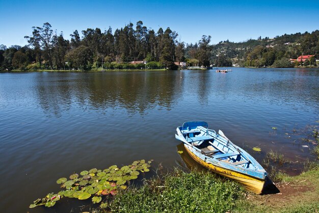 Boot im See Kodaikanal Tamil Nadu Indien