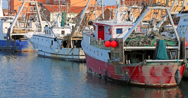 Foto boote, die im hafen verankert sind