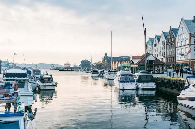 Boote, die im Hafen verankert sind