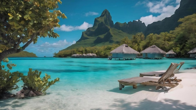 Bora bora Polinésia Francesa Lagoa azul Água cristalina turquesa