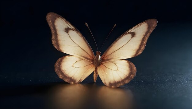 Borboleta brilhante sobre um fundo escuro