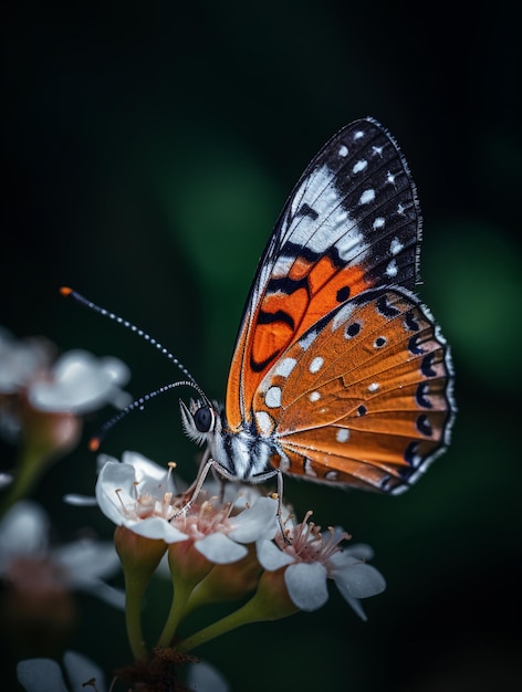 borboleta colorida com flores