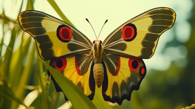 Borboleta colorida na natureza 3D