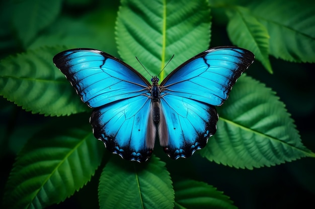 Borboleta de asas azuis generativa Ai