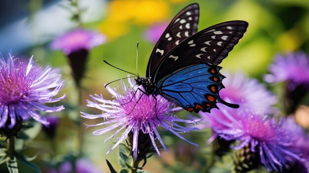 Borboleta de flor roxa