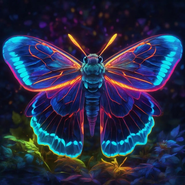 Foto borboleta de néon