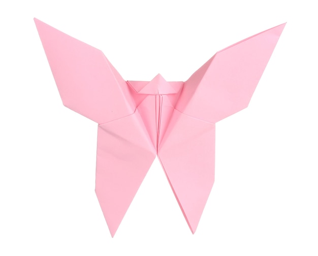 Borboleta de papel origami isolada