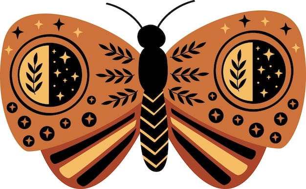 borboleta e mariposa elementos gráficos zodíaco adesivo arte halloween borboleta outono