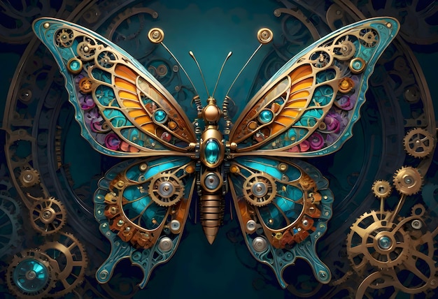 Borboleta Mecânica Steampunk