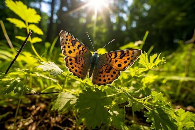 Borboleta no sol de verão