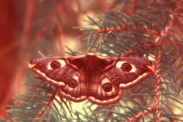borboleta olho de pavão noturno / inseto bela borboleta olho de pavão, na natureza