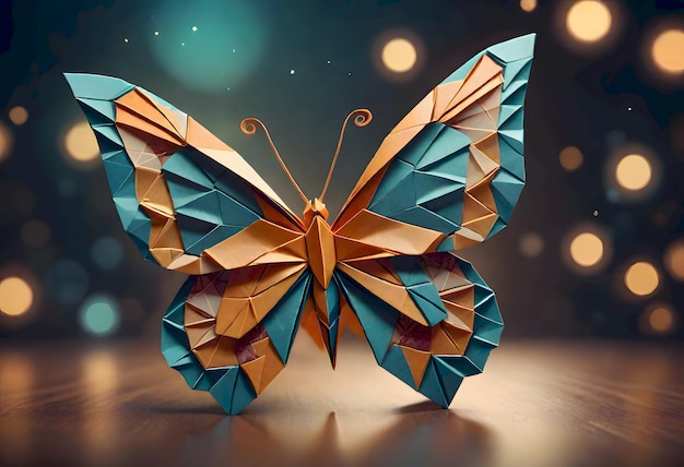 Borboleta origami colorida