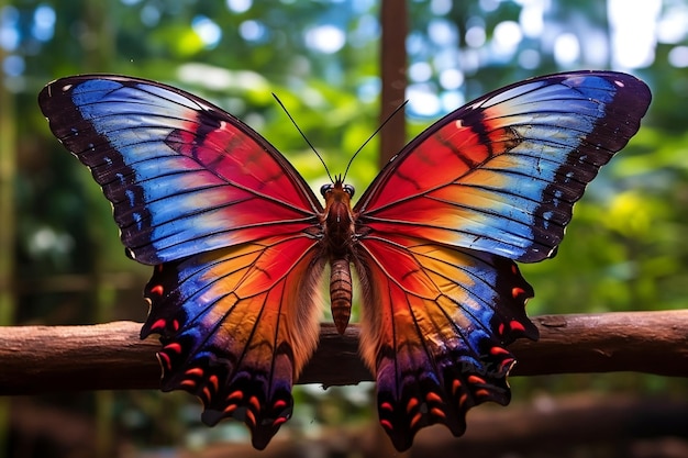 Borboleta pintada vibrante com asas coloridas Beleza e expressão artística IA generativa