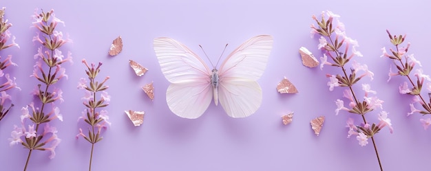 borboletas com flores fundo decorativo