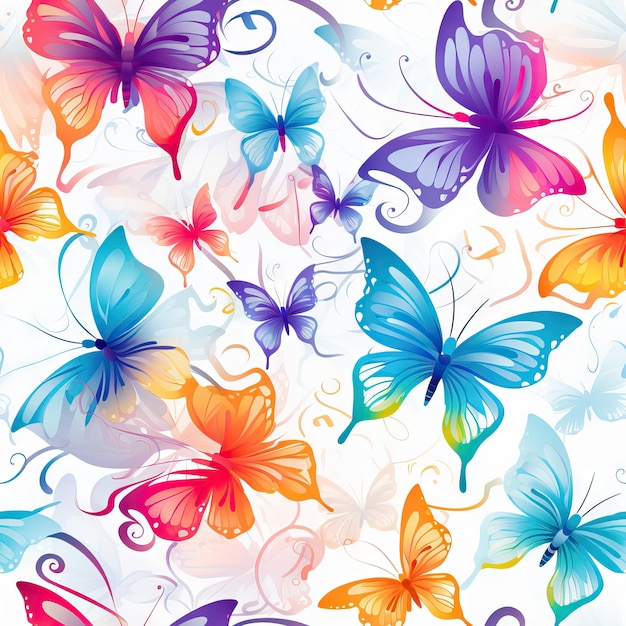 Borboletas fundo sem costura de belas borboletas tropicais abstratas