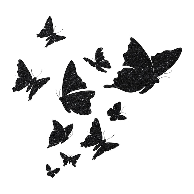 borboletas pretas adesivo png liberdade fundo transparente
