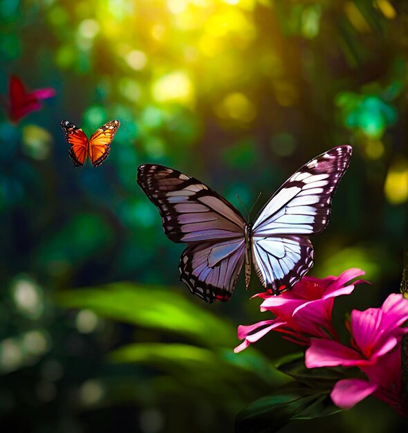 borboletas vibrantes da floresta tropical generativa ai