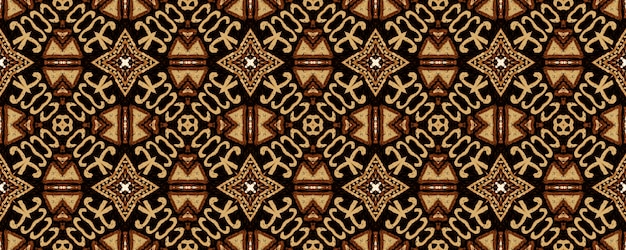 Bordado geométrico. brown hipster vintage seamless pattern.