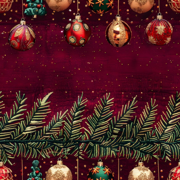 El borde de las bolas de Navidad sin costuras