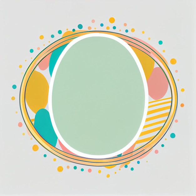 Borde de círculo de papel de Pascua Borde redondo de color para diseño y texto IA generativa