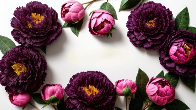 Foto un borde floral con flores rosadas en él se muestra con un fondo blanco