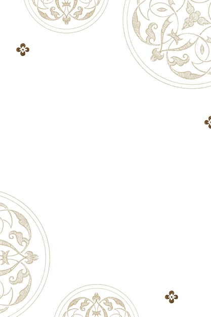 El borde del marco de filigrana beige png