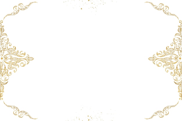 El borde del marco de filigrana dorada png