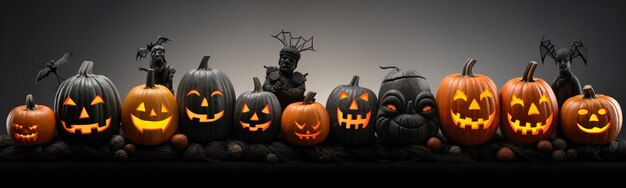 El borde oscuro de las calabazas de Halloween