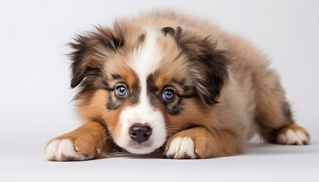 Border Collie vor weißem Hintergrund erzeugt KI