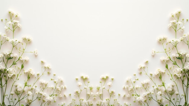 Los bordes florales minimalistas pasteles suaves AI Generativo