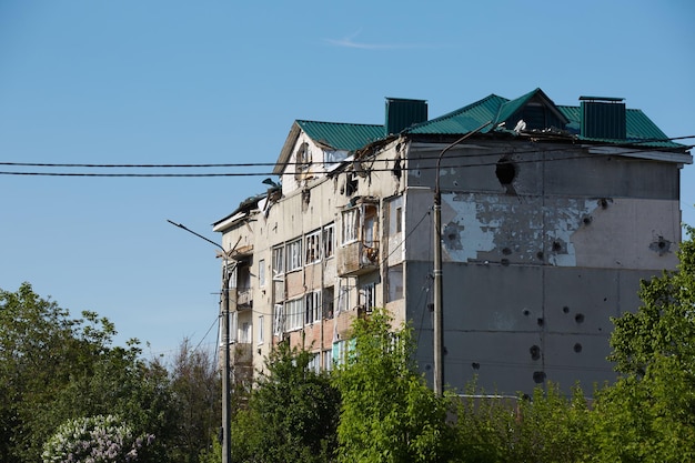 Borodianka Ucrania 28 de mayo de 2022 Casas destruidas por soldados rusos