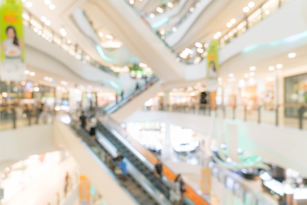 Foto borrão abstrata no shopping de luxo e loja de varejo