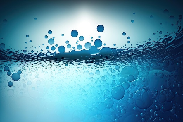 Borrão abstrato da superfície das águas azuis Resumo da superfície das águas azuis que é refletida