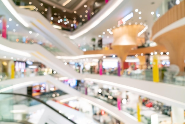 Borrão abstrato e shopping de luxo desfocado e loja de varejo para plano de fundo