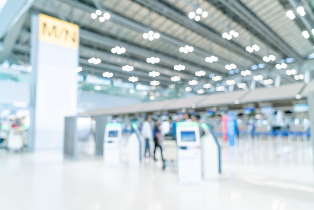 borrão abstrato e terminal de aeroporto desfocado para segundo plano