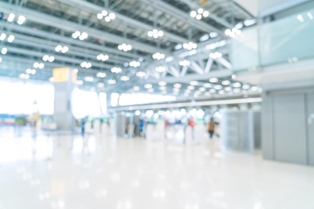 Borrão abstrato e terminal de aeroporto desfocado para segundo plano