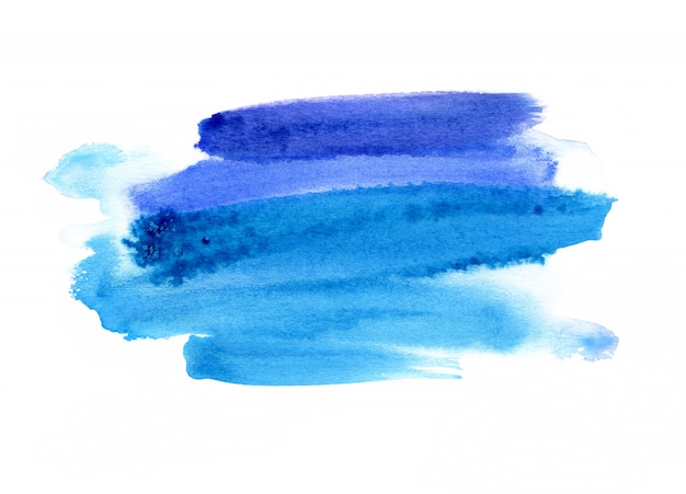 Borrão de aquarela azul brilhante sobre fundo branco